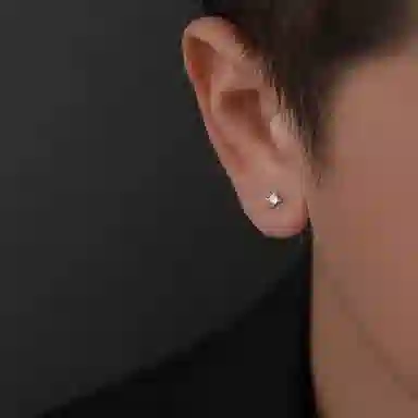 【足银999|洗睡免摘】 极昼 闪耀四芒星 个性简约闪锆潮酷痞帅嘻哈风高级感耳饰 轻奢时尚气质日常通勤百搭 纯银 耳钉 男女同款情侣款