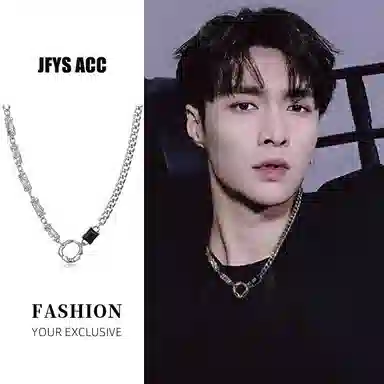 极昼 不规则圆环甜酷潮流个性时尚街头嘻哈痞帅 轻奢精致高级感朋克百搭 钛钢 项链 男女同款情侣款