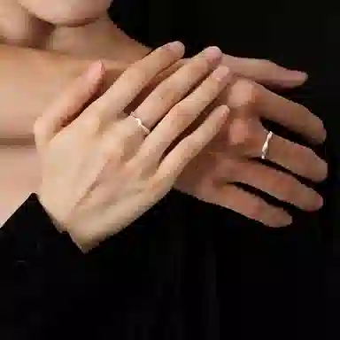 【S999足银|异地分开发】 极昼 莫比乌斯对戒 爱意交织爱无止境闪耀璀璨高级感设计可调节 浪漫约会告白礼赠 纯银 戒指 男女同款情侣款