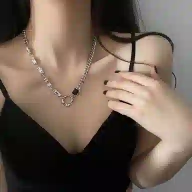 极昼 不规则圆环甜酷潮流个性时尚街头嘻哈痞帅 轻奢精致高级感朋克百搭 钛钢 项链 男女同款情侣款