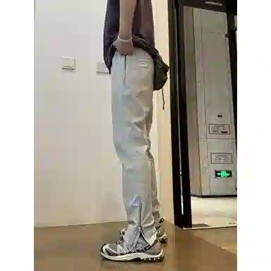 臣目 侧拉链微喇速干裤子男夏季薄款美式机能工装裤户外徒步登山裤休闲裤 男女同款