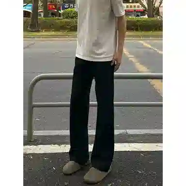臣目 垂坠感高级薄款纯色简约舒适百搭西装裤 男女同款 黑色