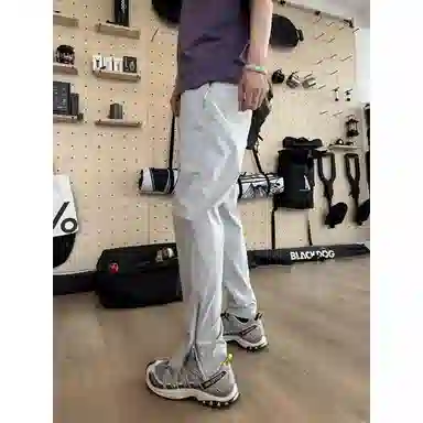 臣目 侧拉链微喇速干裤子男夏季薄款美式机能工装裤户外徒步登山裤休闲裤 男女同款