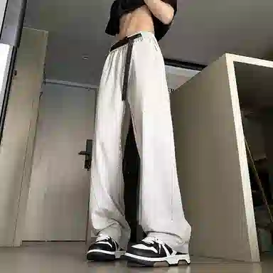 臣目 速干薄款美式宽松直筒阔腿休闲裤 男女同款
