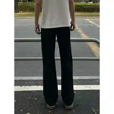 臣目 垂坠感高级薄款纯色简约舒适百搭西装裤 男女同款 黑色