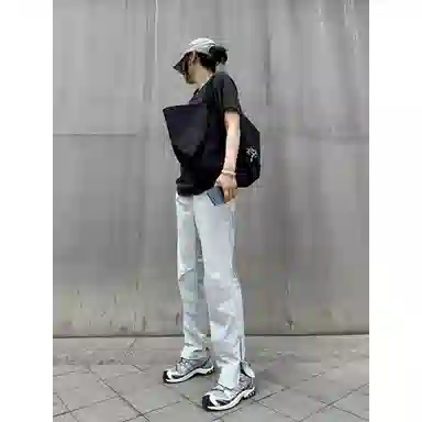 臣目 侧拉链微喇速干裤子男夏季薄款美式机能工装裤户外徒步登山裤休闲裤 男女同款