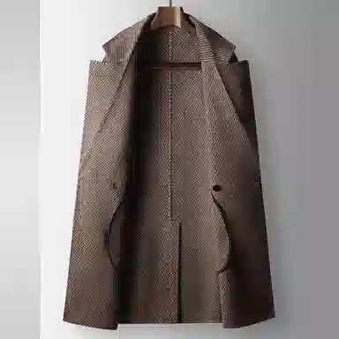 SENJIALUO Double-Breasted Wool Coat
