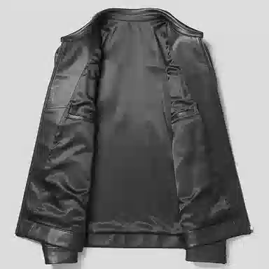 高档柔软山羊皮打造的时尚商务休闲通勤真皮夹克外套皮衣 男款