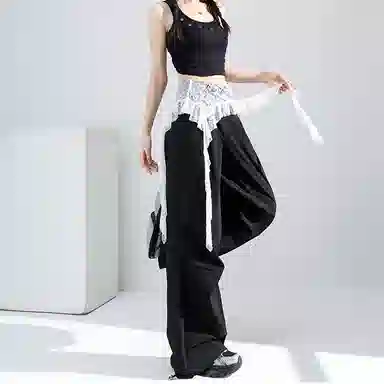 雾闪闪 时尚简约百搭通勤休闲裤 女款