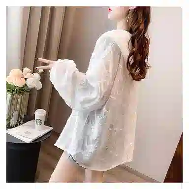 雾闪闪 宽松薄款休闲长袖雪纺衫 女款