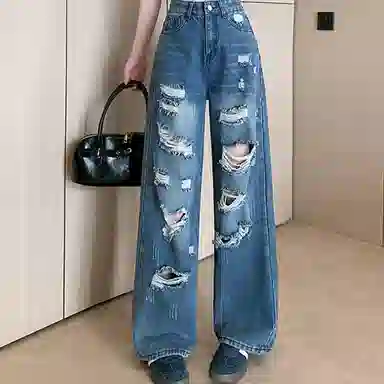 雾闪闪 时尚舒适百搭牛仔裤 女款