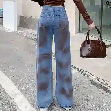 雾闪闪 时尚舒适百搭牛仔裤 女款