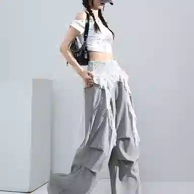 雾闪闪 时尚简约百搭通勤休闲裤 女款