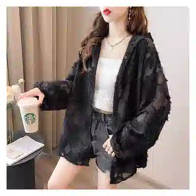 雾闪闪 宽松薄款休闲长袖雪纺衫 女款