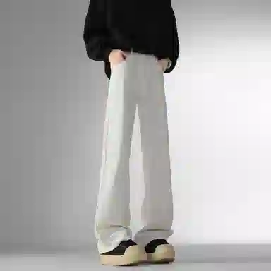 布客行 美式高街复古水洗舒适百搭显高显瘦阔腿直筒长裤牛仔裤 男女同款