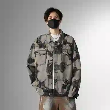 SAME FLOW Denim Jacket Black Grey