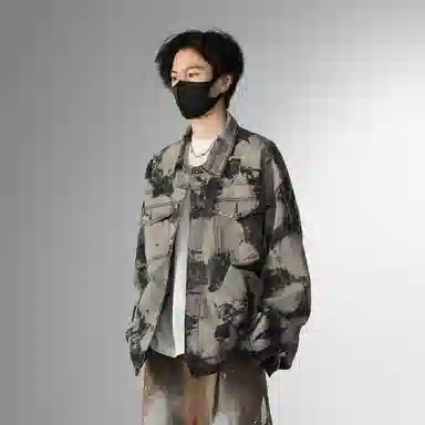 SAME FLOW Denim Jacket Black Grey