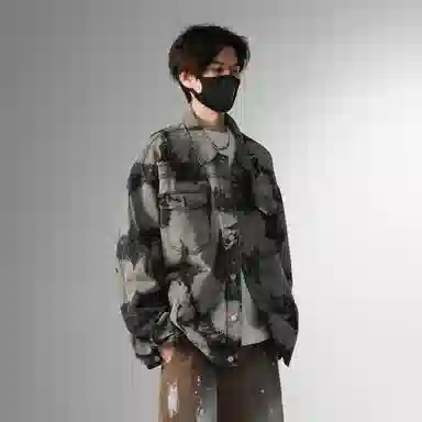 SAME FLOW Denim Jacket Black Grey