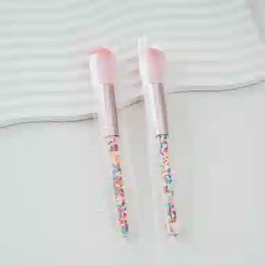 舒小奢  爆款可爱透明流动水晶糖果刷钻石颗粒柄冰激凌化妆刷散粉腮红 便携修容定妆打底晕染柔软细节