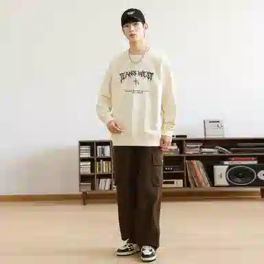 JEANSWEST Flame Print Crewneck Sweatshirt