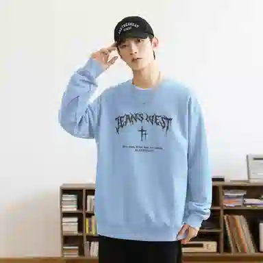 JEANSWEST Flame Print Crewneck Sweatshirt