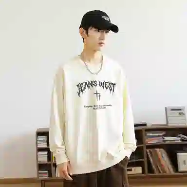 JEANSWEST Flame Print Crewneck Sweatshirt