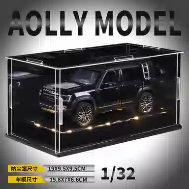 金车将 路虎卫士 合金车模 回力行驶 灯光音效 车门可开 收藏 桌面装饰 成品模型