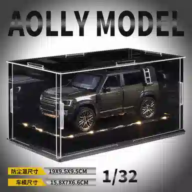金车将 路虎卫士 合金车模 回力行驶 灯光音效 车门可开 收藏 桌面装饰 成品模型