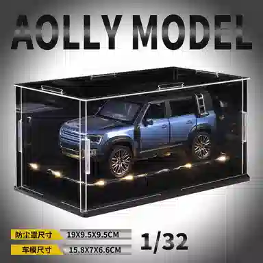 金车将 路虎卫士 合金车模 回力行驶 灯光音效 车门可开 收藏 桌面装饰 成品模型