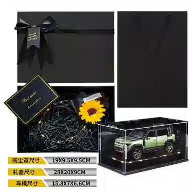 金车将 路虎卫士 合金车模 回力行驶 灯光音效 车门可开 收藏 桌面装饰 成品模型