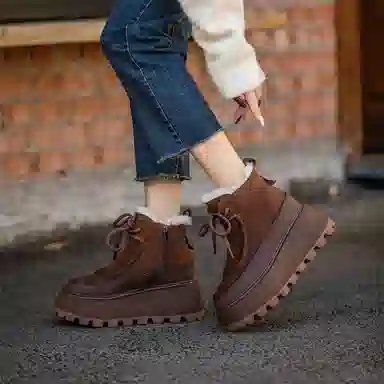 YUDASHU Winter Shearling Boots