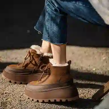 YUDASHU Winter Shearling Boots