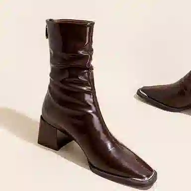 YUDASHU Stack Heel Ankle Boots