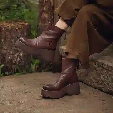 YUDASHU Leather Platform Boots