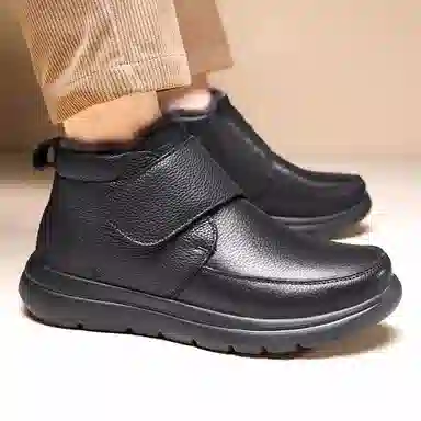 YUDASHU Winter Outdoor Wool Leather Boots