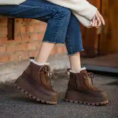 YUDASHU Winter Shearling Boots