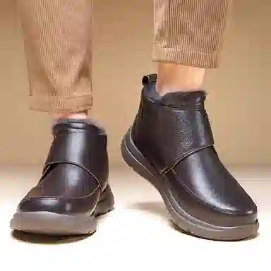 YUDASHU Winter Outdoor Wool Leather Boots