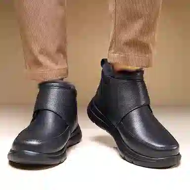 YUDASHU Winter Outdoor Wool Leather Boots