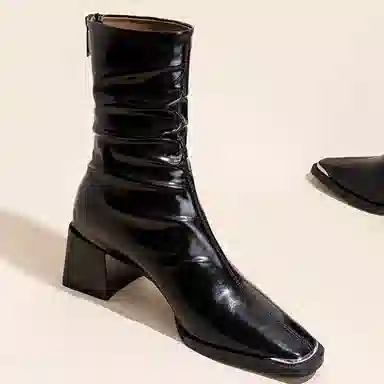 YUDASHU Stack Heel Ankle Boots