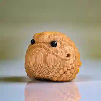 嫒柯 新中式国潮文玩 恶霸金蟾 招财纳福 诸事顺遂 万事日益 竹木 手把件 男女同款情侣款