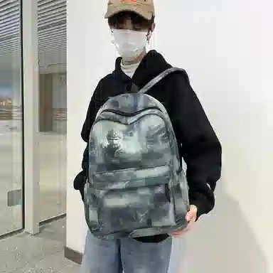 泰格奴 小清新休闲高颜值精美潮版韩版背包初中生高中生大学生上课百搭 尼龙 双肩包 男女同款情侣款 粉红色/绿色/黑色