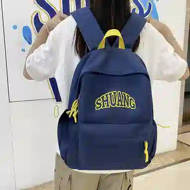 泰格奴 小清新休闲高颜值精美潮版韩版背包初高中生大学生上课百搭 尼龙 双肩包 男女同款情侣款 蓝色/白色/黑色/棕色