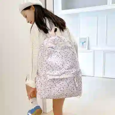 泰格奴 小清新休闲高颜值精美潮版韩版背包初中生高中生大学生上课百搭 尼龙 双肩包 女款 粉红色/黄色/紫色/黑色