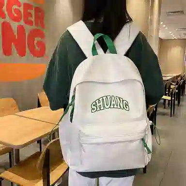 泰格奴 小清新休闲高颜值精美潮版韩版背包初高中生大学生上课百搭 尼龙 双肩包 男女同款情侣款 蓝色/白色/黑色/棕色