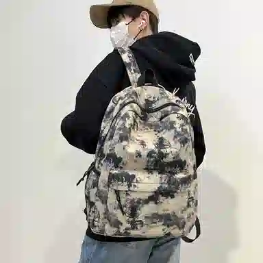 泰格奴 小清新休闲高颜值韩版背包初中生高中生大学生上课百搭书包 尼龙 双肩包 常规 男女同款情侣款 粉红色/卡其色/紫色/绿色/黑色