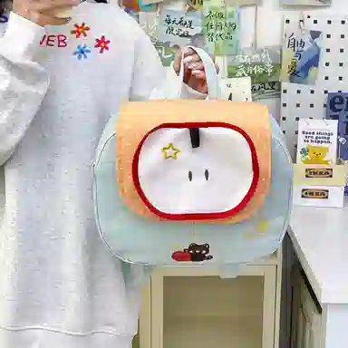 泰格奴 涂鸦精美旅行小清新轻便高颜值大容量背包初中高中大学生上课百搭书包 尼龙 双肩包 常规 男女同款情侣款 粉色/黄色/蓝色/绿色