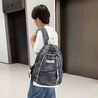 泰格奴 纯色字母休闲百搭高颜值精美配色质感旅行潮流初高中大学生上课书包 尼龙 双肩包 男女同款情侣款 白色/绿色/黑色/粉红色/酒红色