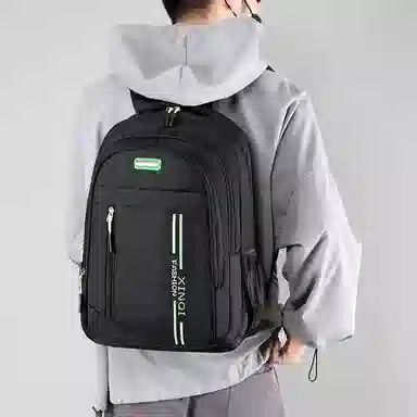 泰格奴 时尚百搭休闲商务通勤旅行个性风格独特背包潮流初中生高中生大学生上课百搭书包 尼龙 双肩包 男款 多色