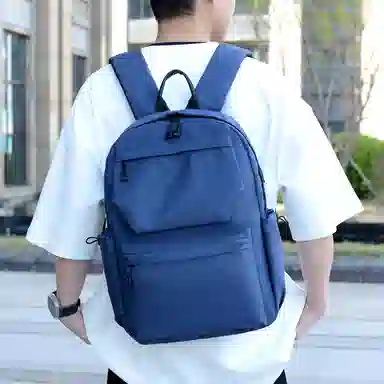 泰格奴 高颜值韩版纯色时尚百搭 尼龙 双肩包 男女同款情侣款 灰色/黑色/蓝色