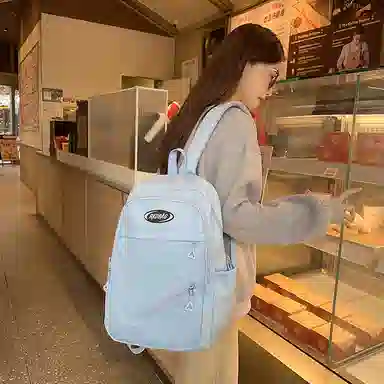 泰格奴 小清新休闲高颜值精美潮版韩版背包初高中生大学生上课百搭 尼龙 双肩包 男女同款情侣款 白色/黑色/黄色/蓝色